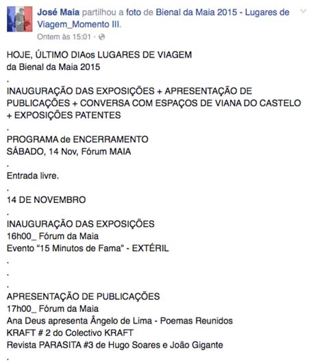 ext&eacute;ril - bienal da maia